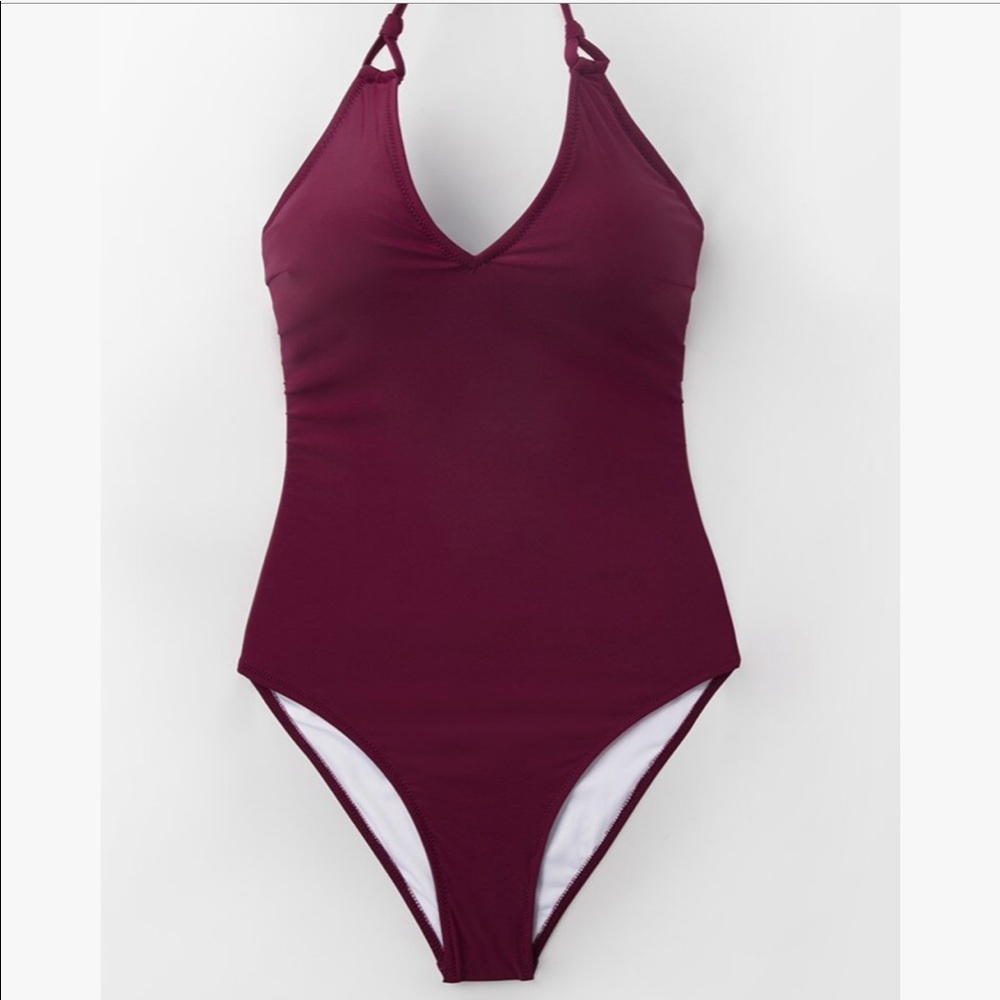 Cupshe Burgundy Lace-Up One-Piece Swimsuit NWT